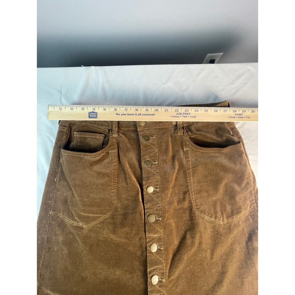 KUT from the Kloth Corduroy Rose Button Front Skirt Mushroom Size 12 - Picture 6 of 12